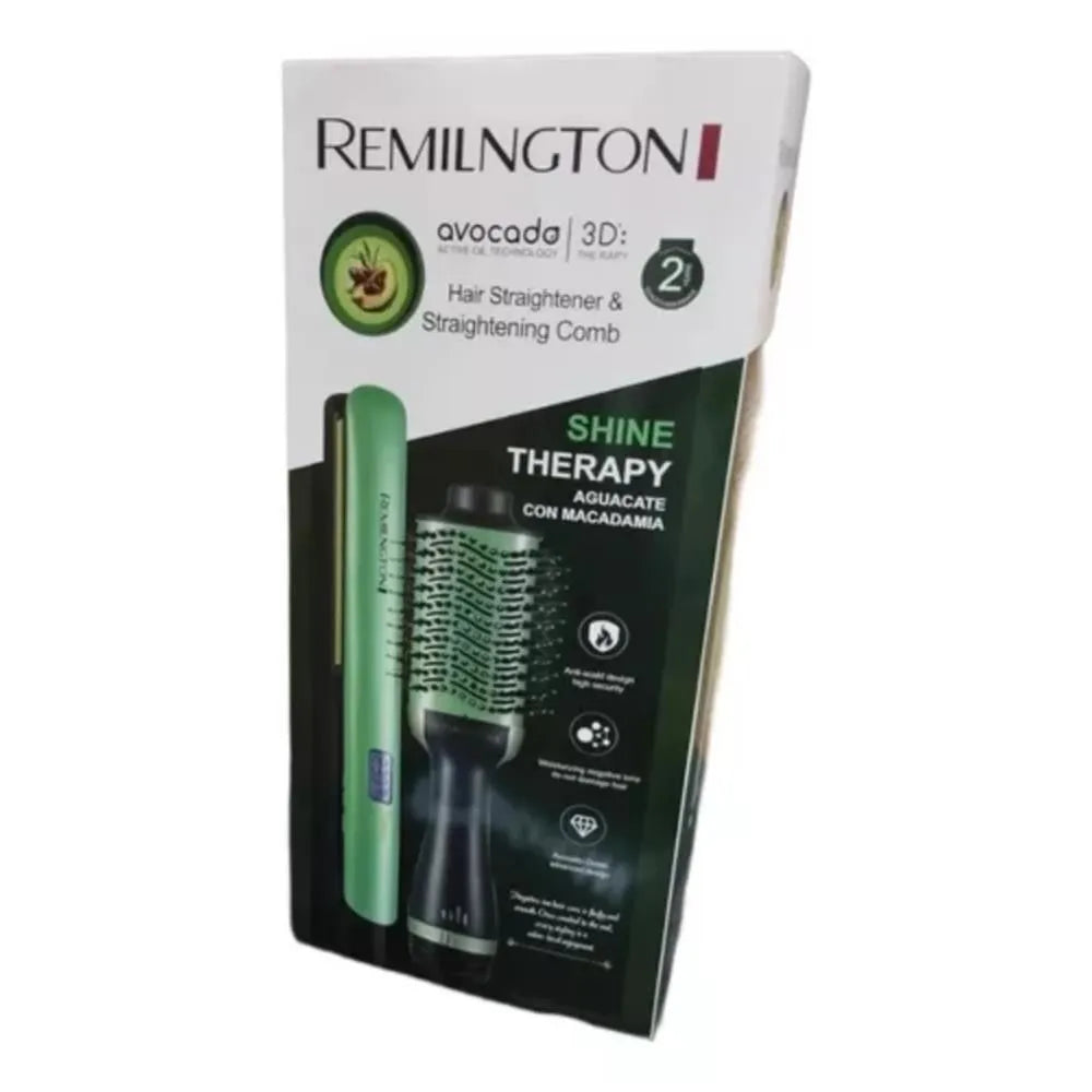 COMBO PLANCHA + CEPILLO SECADOR AGUACATE