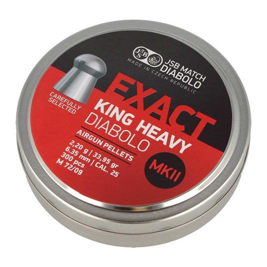 Diabolos JSB King Heavy punta domo cal 6.35/25 de 300 unidades
