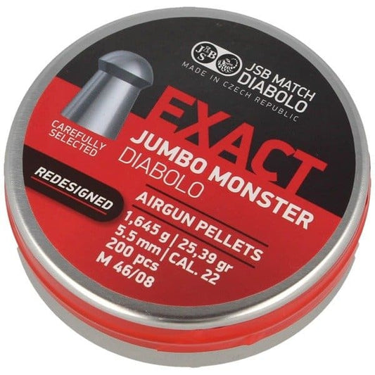 Diabolos JSB exact jumbo monster punta domo cal 5.5/22 de 200 unidades