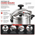 OLLA A PRESIÓN DE ALUMINIO ALTA RESISTENCIA CON SISTEMA DE CIERRE SEGURO PARA COCINA