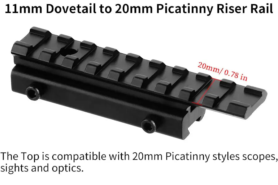 MONTURA PICANTINNY CONVERTIDOR DE RIEL 11mm a 22mm