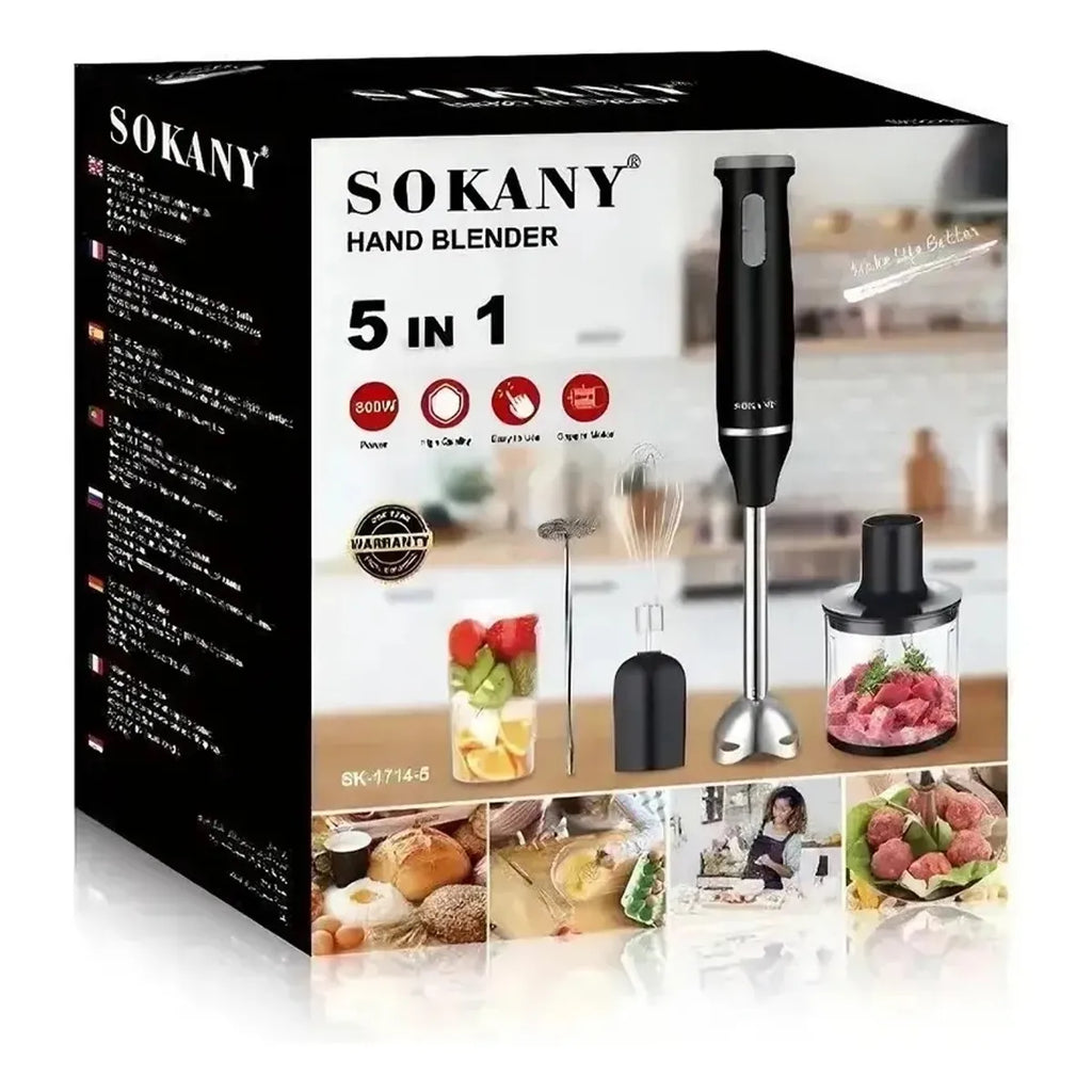 MULTIFUNCIONAL BATIDORA DE MANO SOKANY 5 EN 1